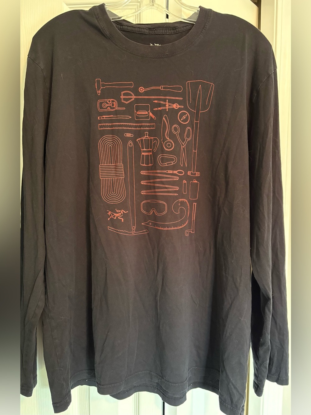 Arcteryx Bird Logo Knolling Tools Long Sleeve Shirt Size XL